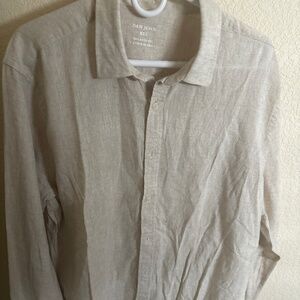 Dan John Cream linen dress shirt